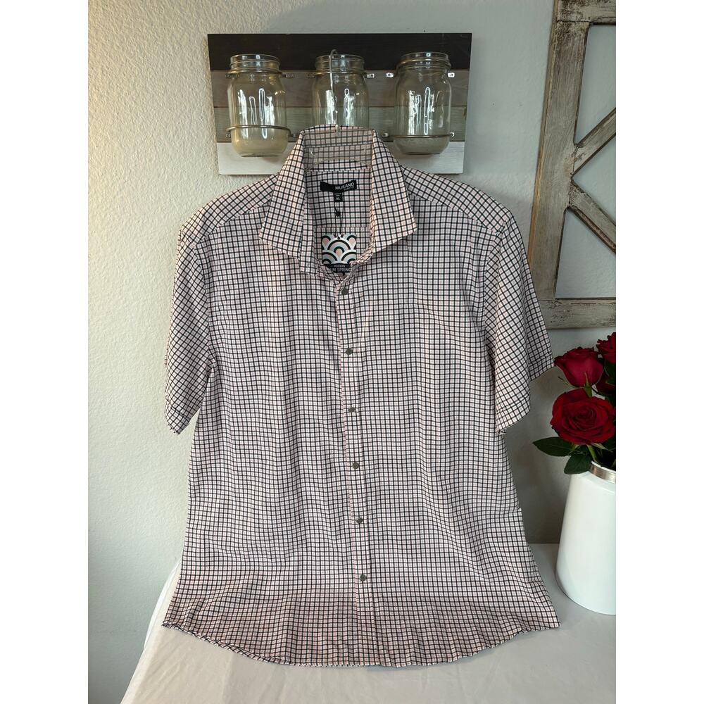 MURANO Sz XL New With Tags Slim Fit Modern Palm Springs Wh, Bl, Pnk Microcheck